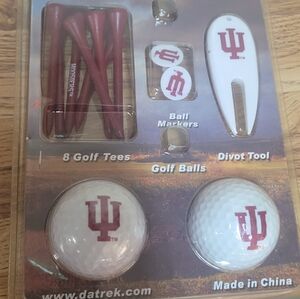 Indiana University Golf Set with Tees and Balls Collectors